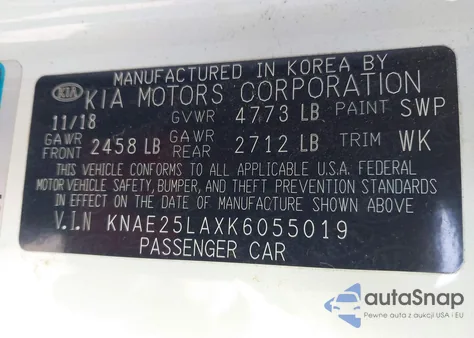 2019 Kia Stinger Premium z USA, uszkodzony, nr VIN KNAE25LAXK6055019